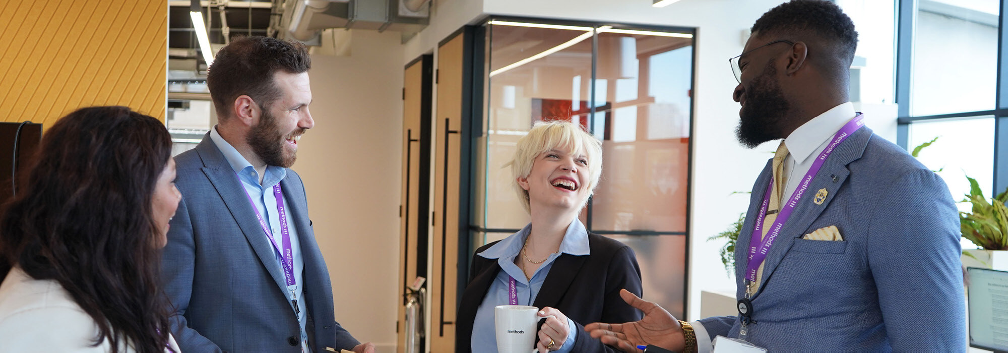 Decorative photographs of Methods employees in our London office