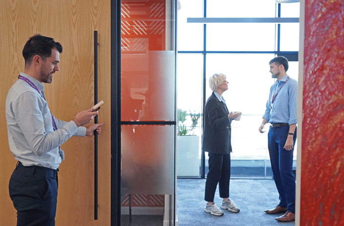 Decorative photographs of Methods employees in our London office