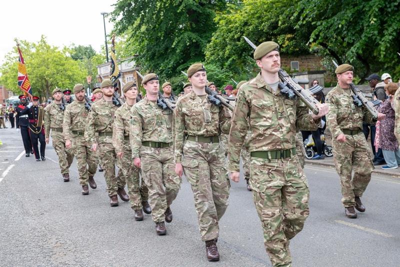 Sam Wigley Reservists Work photo of Armed Forces Day parade in Kettering 2025